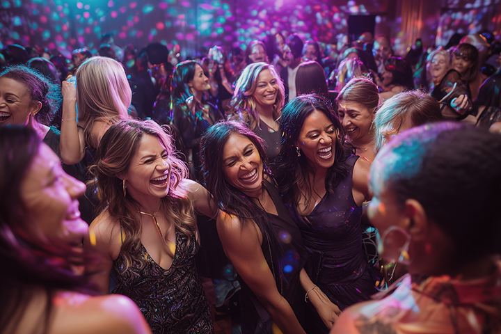 Women dancing at reception